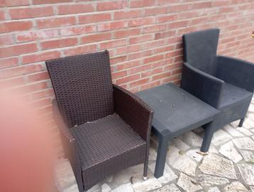 Tris da giardino in rattan