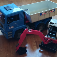 Camion ed escavatore (modellini in grande scala)