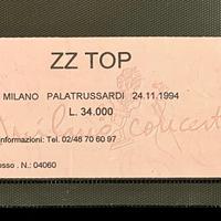 ZZ TOP Concerto Milano Raro Ticket 1994