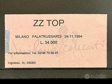 ZZ TOP Concerto Milano Raro Ticket 1994