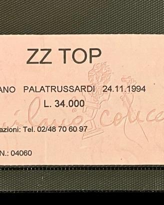 ZZ TOP Concerto Milano Raro Ticket 1994