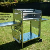 Barbecue a legna e carbonella inox 60Q - ilSimo