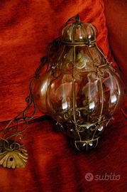 Lampada in vetro soffiato metà del '900
