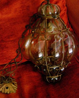 Lampada in vetro soffiato metà del '900