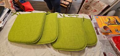 Set di 4 cuscini verdi chiari per sedie - 38 × 38