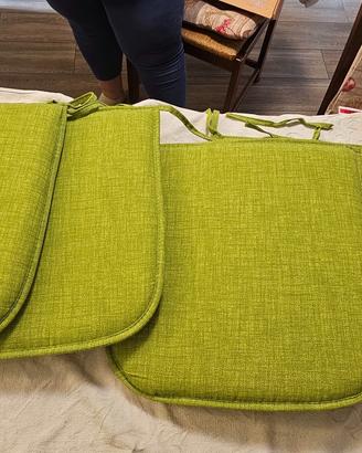 Set di 4 cuscini verdi chiari per sedie - 38 × 38