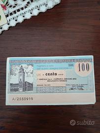 Cartavalore/Miniassegno 1977 Banca Pop. Bergamo 