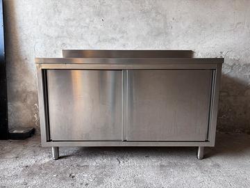 Lavello INOX armadiato 1 vasca - dim. 140x70x85cm