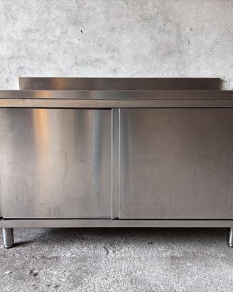 Lavello INOX armadiato 1 vasca - dim. 140x70x85cm