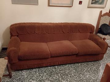 Divano letto 3 posti e due poltrone anni '70