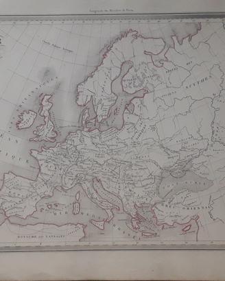 Carta geografica dell'Ottocento 
