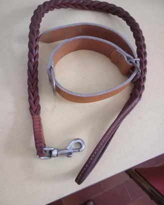 guinzaglio e collare in pelle