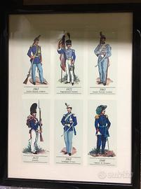 Stampe a colori uniformi militari storiche