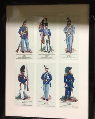 Stampe a colori uniformi militari storiche