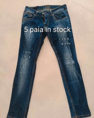 jeans uomo cinque paia in stock 