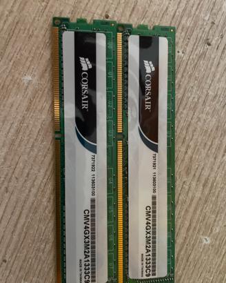 2 ram corsair valueselect ddr3 1333MHz 4Gb totali
