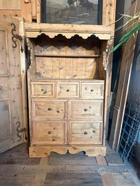 Credenza a Cassetti Tirolese in Abete