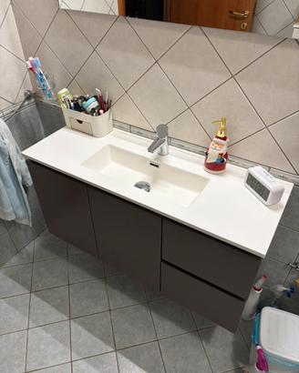 Mobile Bagno Sospeso Moderno con Lavabo Integrato