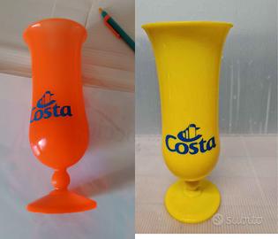 2 Bicchieri Calice Flute Plastica Costa Crociere p