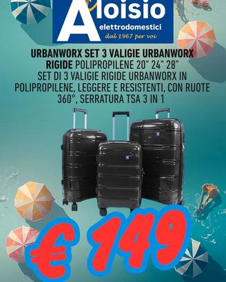 valigie urbanworx set 3 trolley rigide 