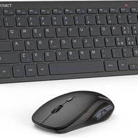 TECKNET Tastiera e Mouse Wireless, 2.4G Silenzioso