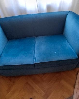 divano due posti velluto blu
