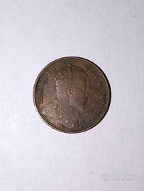 Moneta Re Edoardo VII 1/2 rupia Ceylon 1909