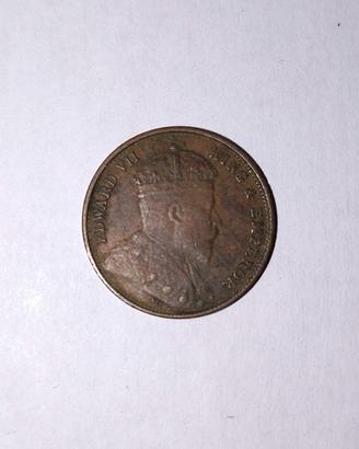Moneta Re Edoardo VII 1/2 rupia Ceylon 1909