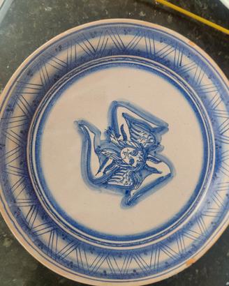 Piatto Ceramica Siciliana Artigianato 42 cm vintag