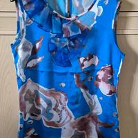 Rinascimento blusa con volant taglia S blu 