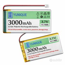 2 Batterie LiPo 3.7V 3000mAh 1S 103665 JST 2.0