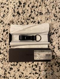 PRADA Portachiavi in pelle Saffiano nero
