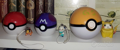 Lotto 3 Sfere Poke ball e Figures Pokemon,Pikachu