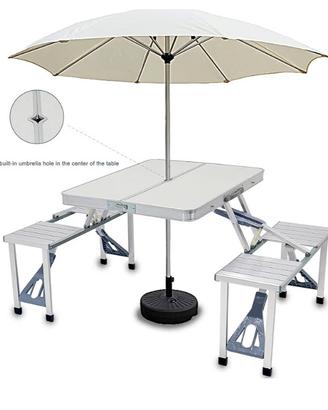 Tavolo pieghevole alluminio con 4 sedie pic-nic