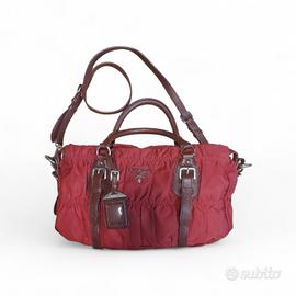 Borsa a tracolla Prada Tessuto Gaufre Red