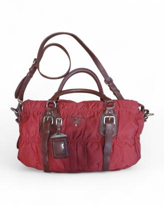 Borsa a tracolla Prada Tessuto Gaufre Red