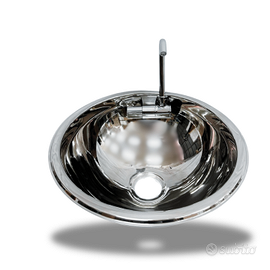 lavello rotondo inox con rubinetto a scomparsa