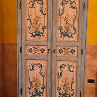 Armadio Legno Massello Dipinto a Mano