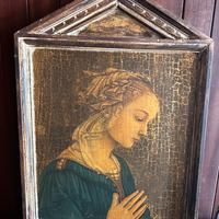 Icona antica su tavola dorata Madonna del Lippi