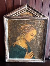 Icona antica su tavola dorata Madonna del Lippi