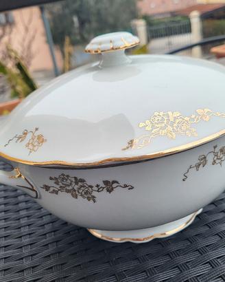 RICHARD GINORI: rara zuppiera vintage,con oro... 