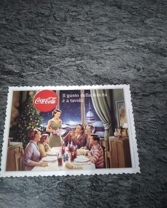 Cartolina vintage Coca Cola con scena natalizia a