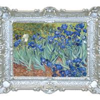 STAMPA IRIS DI VAN GOGH CORNICE BAROCCA CM 45X55