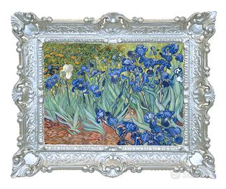 STAMPA IRIS DI VAN GOGH CORNICE BAROCCA CM 45X55