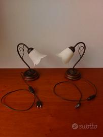 Coppia lampade da comodino a forma di fiore
