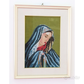 Quadro a mezzo punto fatto a mano con Madonna