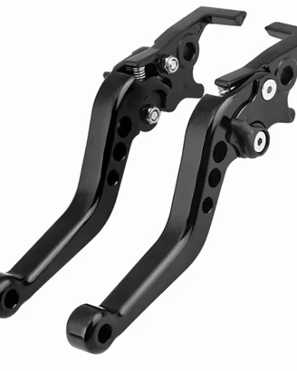 coppia di leve per moto nere, alluminio CNC