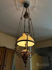 Antico Lampadario Saliscendi Liberty