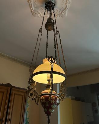 Antico Lampadario Saliscendi Liberty
