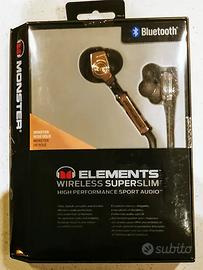 CUFFIA MONSTER ELEMENTS WIRELESS SUPER SLIM ROSE G